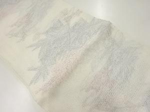 アンティーク　紗 草花模様織出し袋帯（材料）